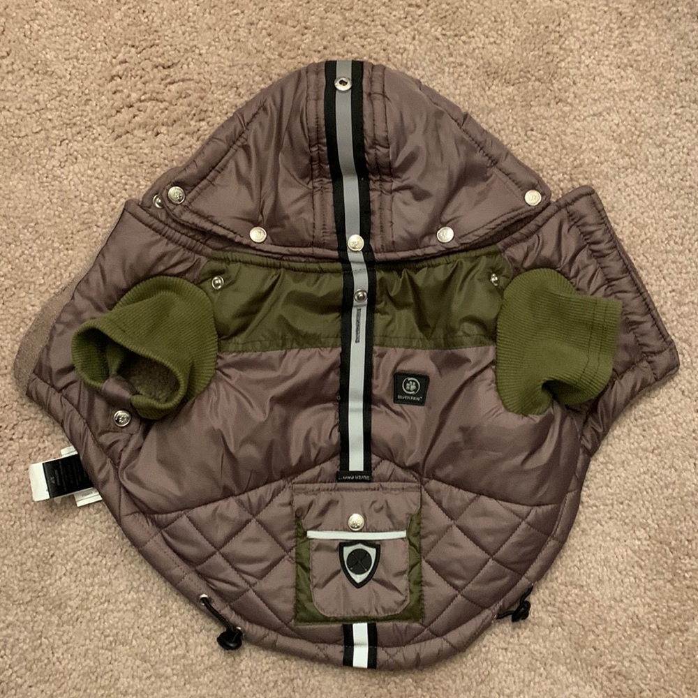 Small dog jacket with detachable hood